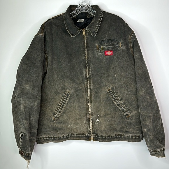 Vintage Dickies Country Thunder Jack Daniels Black Jacket XL Grunge - Picture 1 of 11
